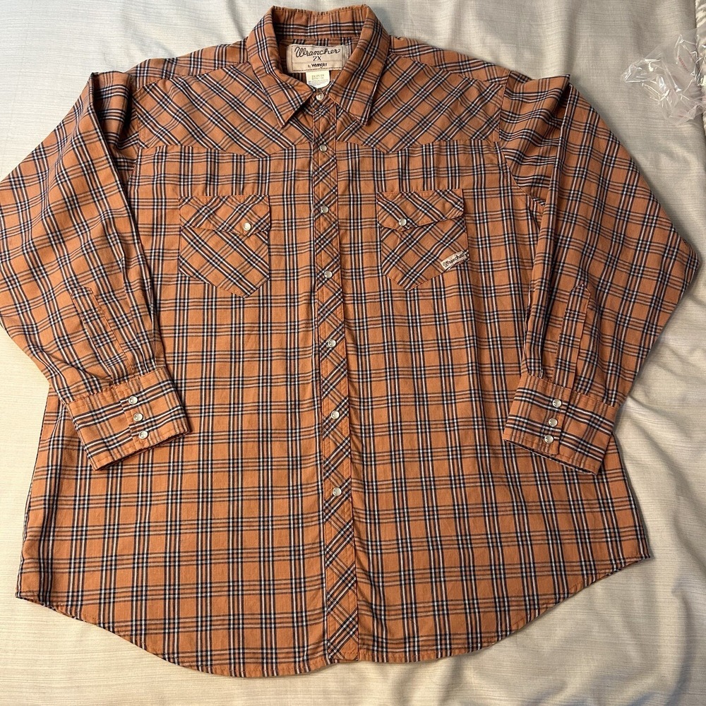 Vintage Wrangler Western Pearl Snap Shirt Men's 2X Long‎ Sleeve
